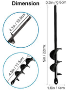 Garden Auger Spiral Drill Bit with 3/8" Hex Drive Drill Planting Hole Digger Tool Loose Soil Drill Bit Accessories