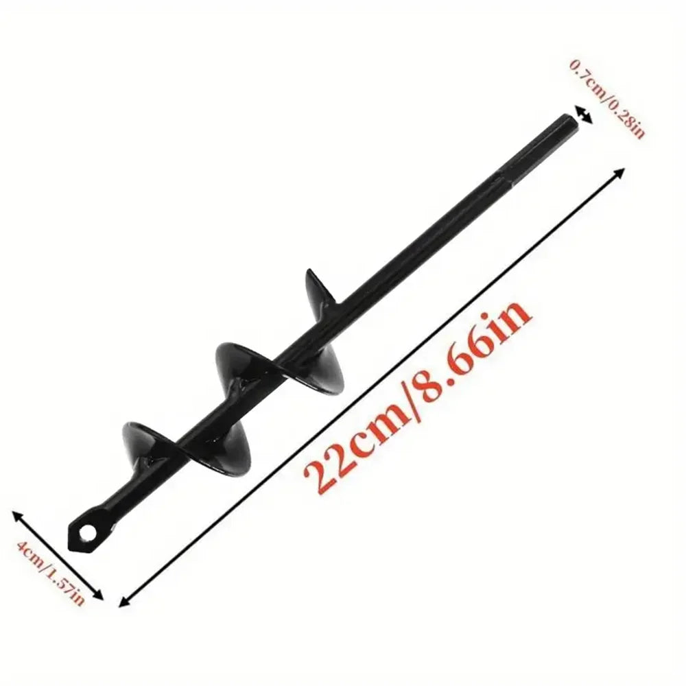 Garden Auger Spiral Drill Bit with 3/8" Hex Drive Drill Planting Hole Digger Tool Loose Soil Drill Bit Accessories