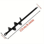 Garden Auger Spiral Drill Bit with 3/8" Hex Drive Drill Planting Hole Digger Tool Loose Soil Drill Bit Accessories