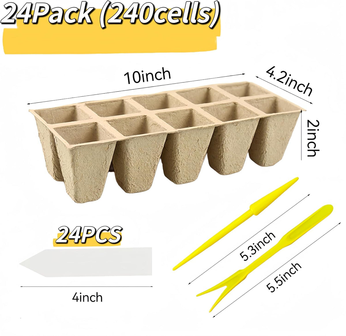 240-Cell Seed Starter Trays | 24-Pack