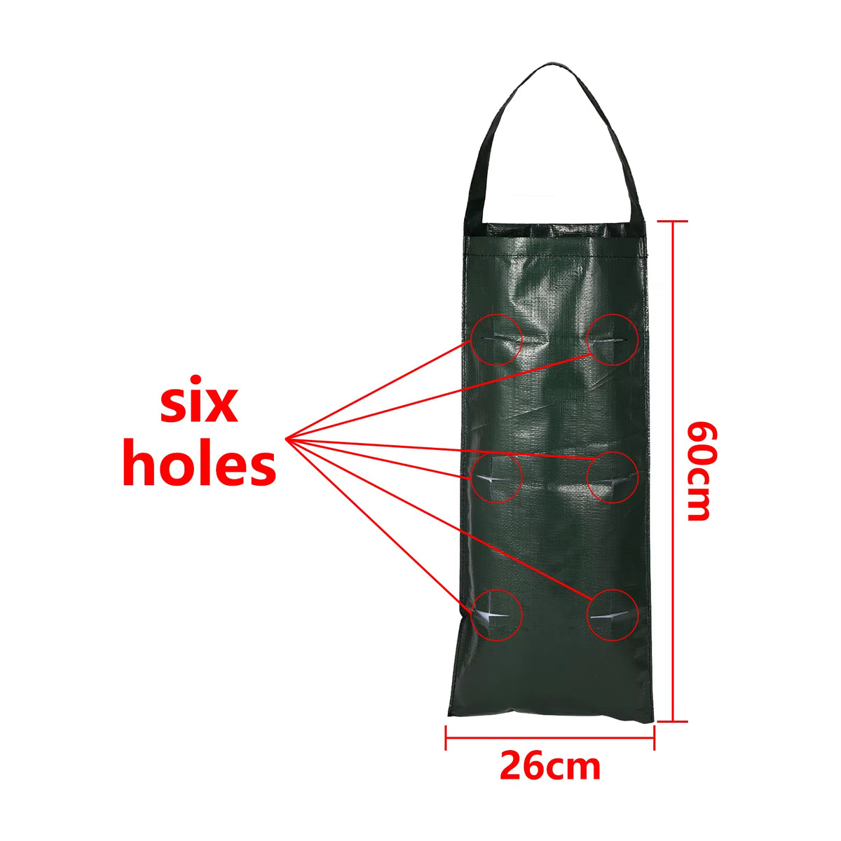 6/8/10 Holes Hanging Strawberry Planting Bag Vertical Garden PE Flower Grow Bag Flower Vegetable Planter Indoor Outdoor Decor