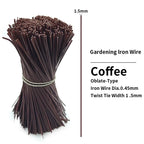 100PCS Gardening Cable Ties Reusable Oblate Iron Wire Twist Tie for Flower Plant Climbing Vines Multifunction Coated Fix Strings