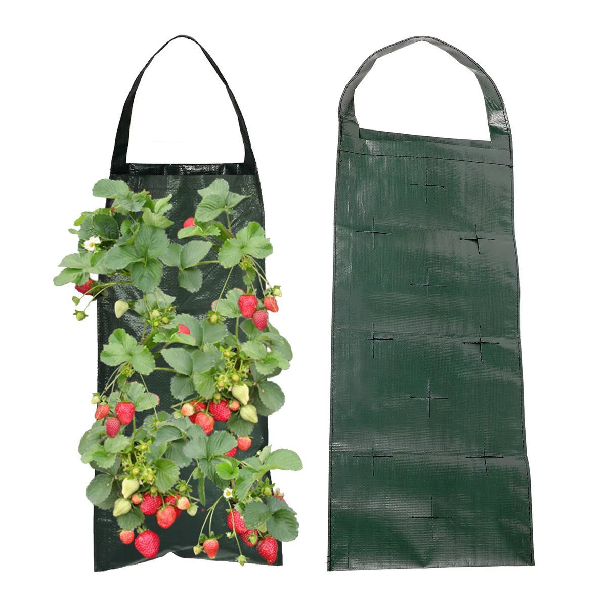 6/8/10 Holes Hanging Strawberry Planting Bag Vertical Garden PE Flower Grow Bag Flower Vegetable Planter Indoor Outdoor Decor