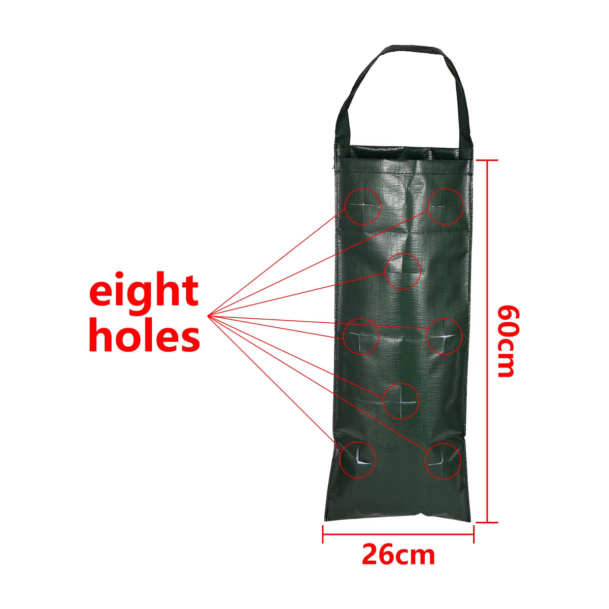 6/8/10 Holes Hanging Strawberry Planting Bag Vertical Garden PE Flower Grow Bag Flower Vegetable Planter Indoor Outdoor Decor