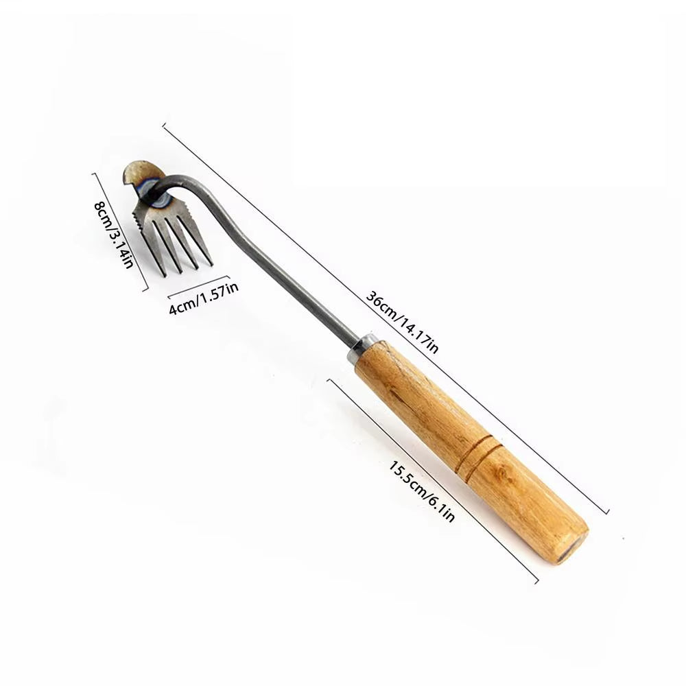 Weeder Puller Root Pulling Tool 4 Teeth Uprooting Weeding Tool Hand Weeder Tool for Uprooting Weeding Manual Weeder Removal Tool