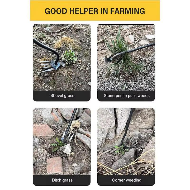 Weeder Puller Root Pulling Tool 4 Teeth Uprooting Weeding Tool Hand Weeder Tool for Uprooting Weeding Manual Weeder Removal Tool