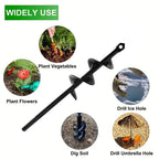 Garden Auger Spiral Drill Bit with 3/8" Hex Drive Drill Planting Hole Digger Tool Loose Soil Drill Bit Accessories