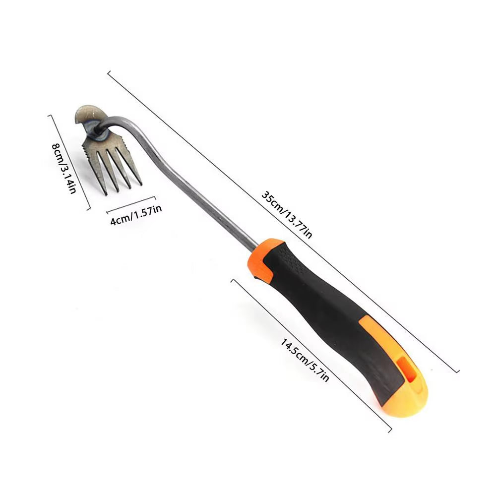 Weeder Puller Root Pulling Tool 4 Teeth Uprooting Weeding Tool Hand Weeder Tool for Uprooting Weeding Manual Weeder Removal Tool