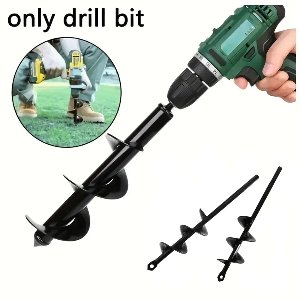 Garden Auger Spiral Drill Bit with 3/8" Hex Drive Drill Planting Hole Digger Tool Loose Soil Drill Bit Accessories