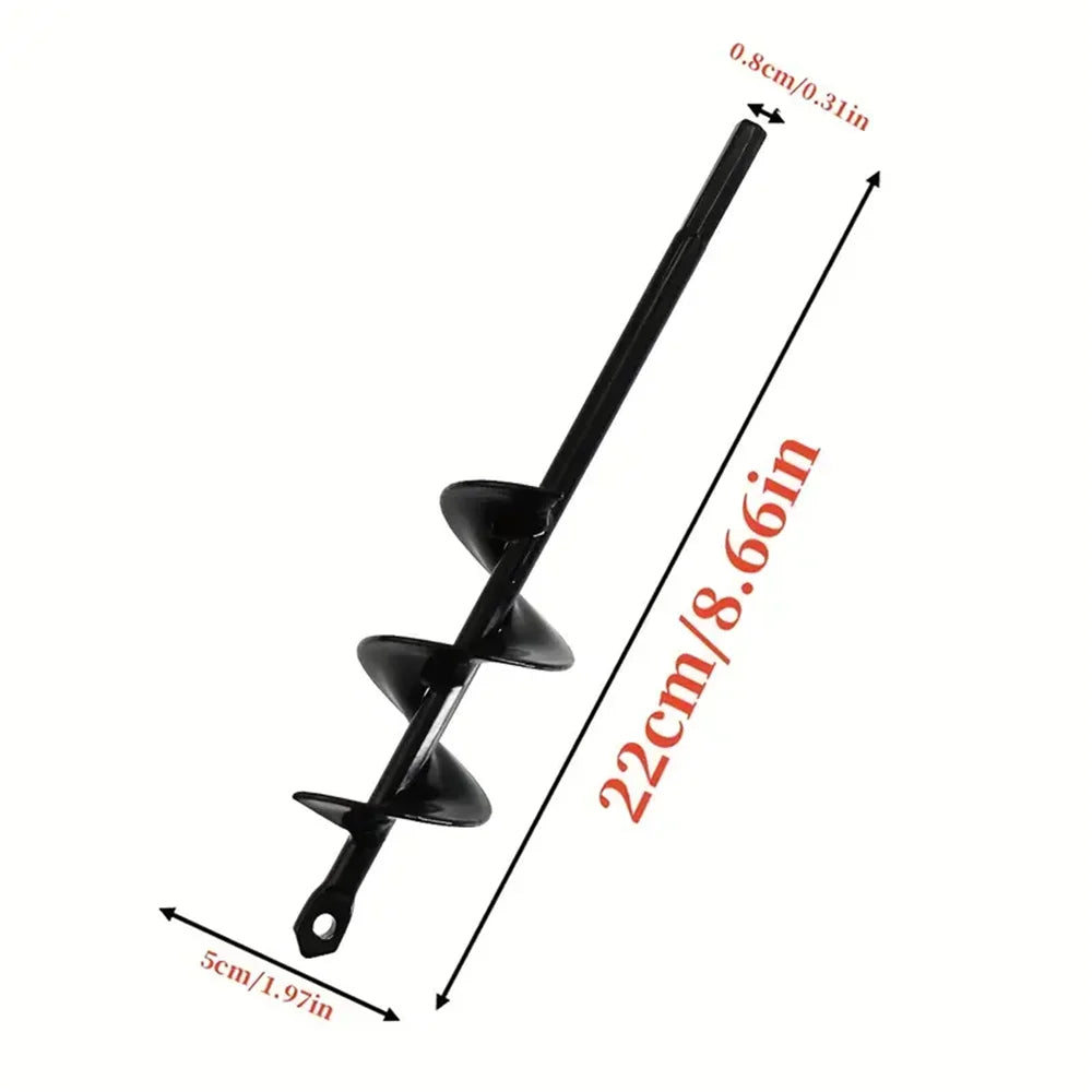 Garden Auger Spiral Drill Bit with 3/8" Hex Drive Drill Planting Hole Digger Tool Loose Soil Drill Bit Accessories